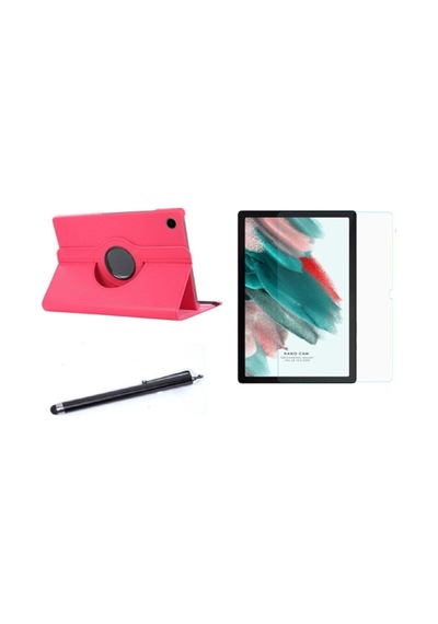 Samsung Galaxy Tab A8 10.5 Sm-x200 / Sm-x205 Uyumlu 360 Rotating Stand Deri Kılıf Seti Kapaklı Kılıf