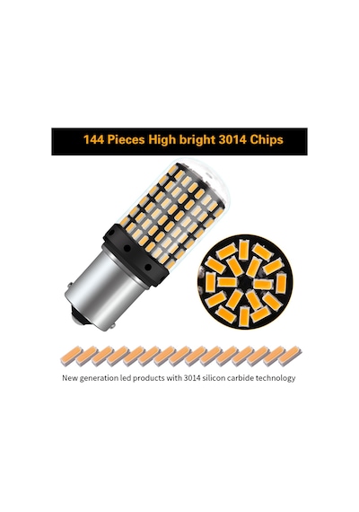 1156 P21W 144 Led Sinyal Lambası Led Işık Güçlü Aydınlatma 2 Adet