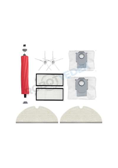 Roborock Q7 Max Plus Beyaz Fırça Filtre Mop Toz Torbası-9 Parça