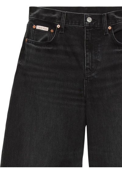 Calvin Klein Kadın The Wide Leg Evening Siyah Jean-12756 Siyah