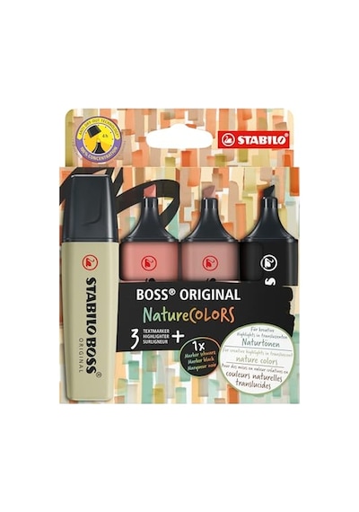Boss Orıgınal Naturecolors - Fosforlu Kalem - 4'lü Paket - Çeşitli Renkler Genel