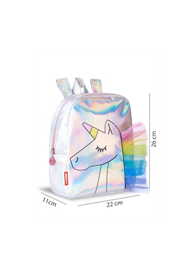 Denokids Kız Çocuk Unicorn Desenli Gümüş Çanta Tek Beden
