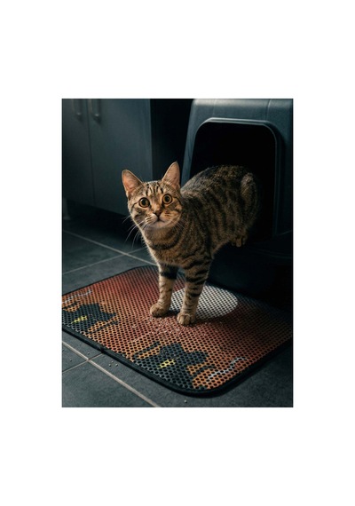 Kedi Elekli Tuvalet Önü Paspası Desenli Sunset - 582146124