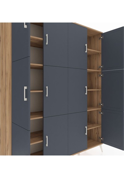 Hyperion Gardrop 10 Raflı 12 Kapaklı 176x44x221 Çam-antrasit/çam Antrasit/çam Hyperion Gardrop 10 Raflı 12 Kapaklı 176x44x221 Çam-antrasit/çam Antrasit/çam
