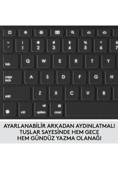 Logitech Combo Touch Apple Uyumlu iPad  7,8,9. Nesil Için Türkçe Klavyeli Kılıf