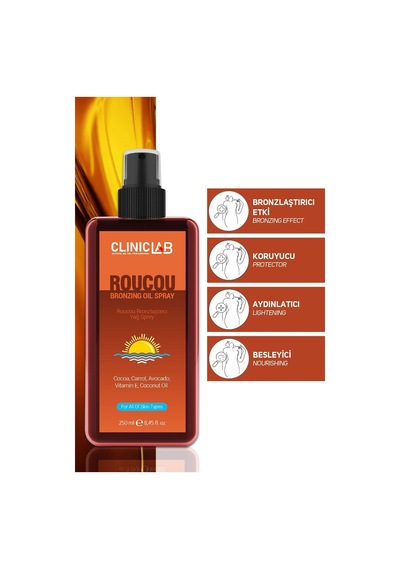 Roucou Bronzlaştırıcı Yağ Sprey 250 Ml