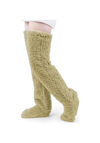Sauna Suit Krem Sock Peluş Uyku Çorabı Welsoft Diz Üstü Oda Çorabı Ayak Isıtıcı Uzun Gonç Çorap Krem
