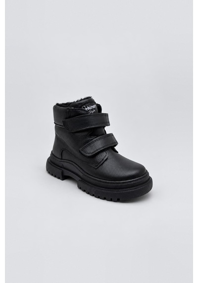 Tekiner Hakiki Deri Unisex Çocuk Bot Siyah