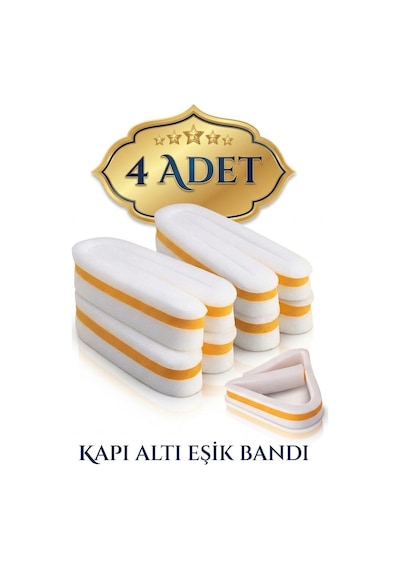 4 Adet Yapışkanlı Kapı Altı Eşik Bandı Isı Yalıtım Süngeri 90 Cm Soğuk Toz Ses Geçirmez Kapı Altı İzolasyon Bandı 4 x 90 CM