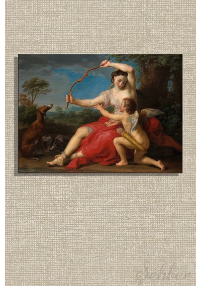 Pompeo Batoni'nin ''diana Ve Cupid'' İsimli Eseri Yatay Kanvas Tablo 4325 Çok Renkli