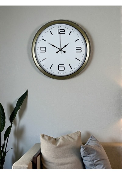 40 Cm Metal Eskitme Vintage Duvar Saati Eskitme Bej