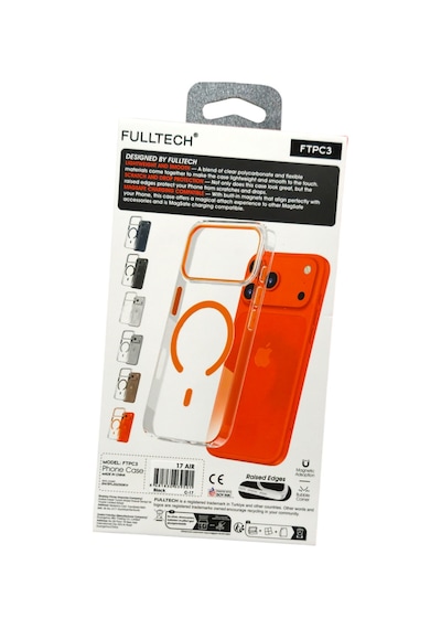 Apple iPhone 17 Air Uyumlu Ftpc3 Magsafe Şarjlı Şeffaf Kılıf - Siyah