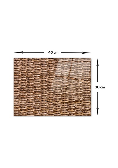 Decorita 10001503113 Hasır Görünümlü Cam Kesme Tahtası, 30cm X 40cm Diğer