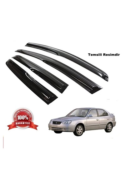Hyundai Accent Admire 2003 - 2009 Parlak Siyah Mügen Cam Rüzgarlığı Hyundai Accent Admire Rüzgarlık