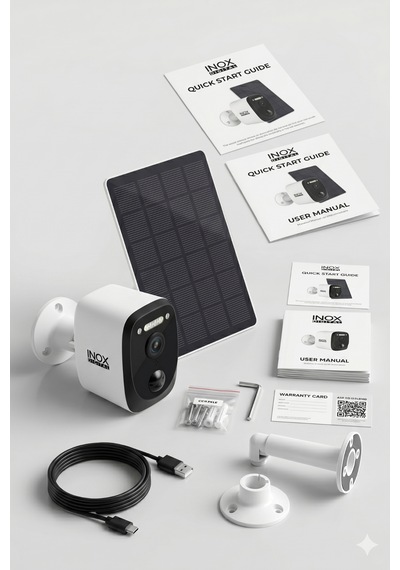 Inox-219 4g Bataryalı Ve Solar Panelli Sabit Güvenlik Kamerası - Dış Mekan Sım Kartlı Akıllı Kamera Ubox Uyumlu