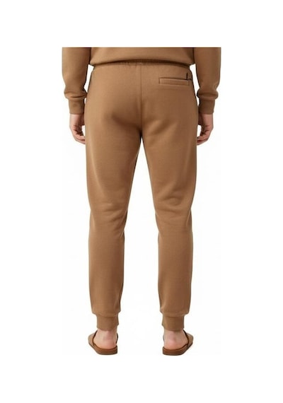 Plus Scorpion Erkek Slim Fit Eşofman Altı Pamuklu Kumaş, Fermuarlı Cepli, Rib Paça Camel