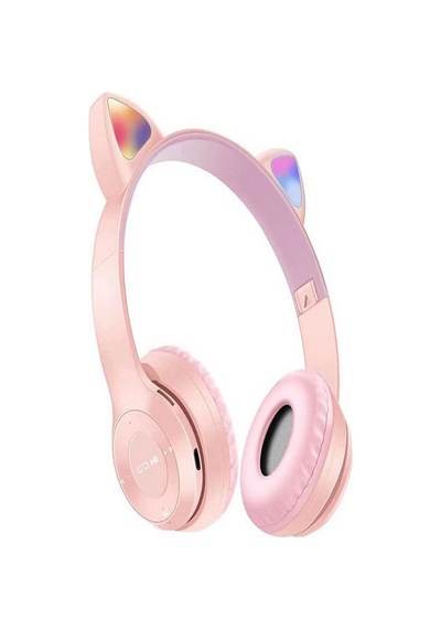 Mmpshop P47M Sevimli Kedi Bluetooth Kablosuz Mikrofonlu RGB Kulak Üstü Kulaklık