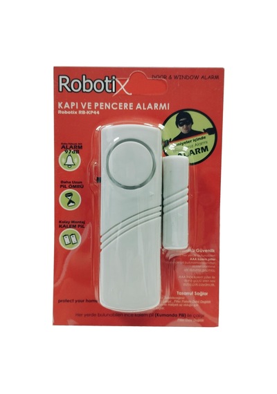 Robotix Rb-kp44 Kapı Pencere Alarmı - Uzaktan Kumanda Pilli - Hırsız Alarm Sistemi Piller Hariç