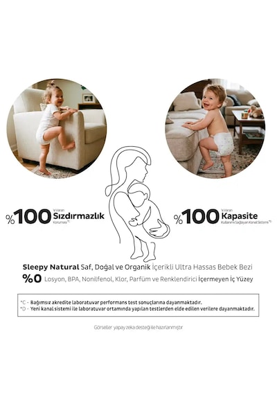 Sleepy Natural Double Soft Ultra Paket Bebek Bezi 6 Numara Xlarge 62 Adet