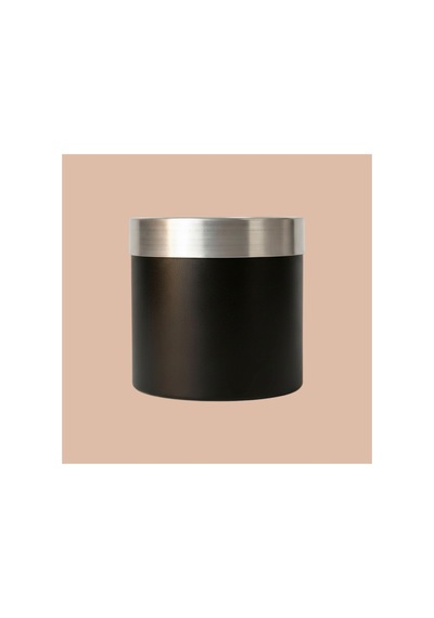 Aura Metallic Serisi Saksı - Minimalist Tasarım 30x30 Cm Siyah Gümüş