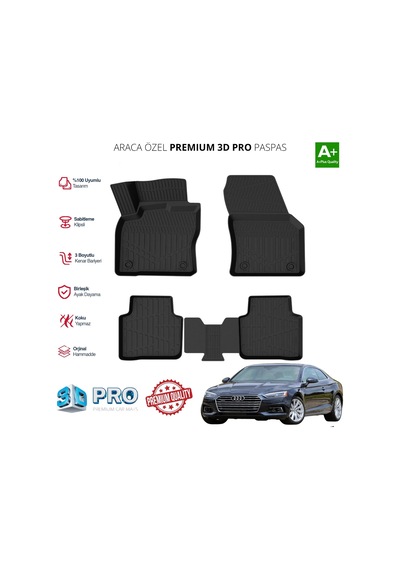Audi A5 Araca Özel 3d Paspas 2016 2017 2018 2019 2020 2021