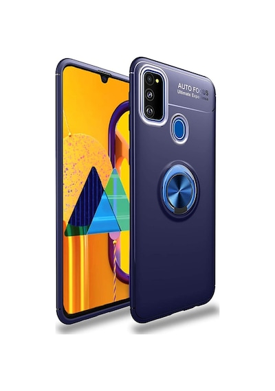 Samsung Galaxy Uyumlu M30S Kılıf Yüzüklü Tam Korumalı Silikon Kapak