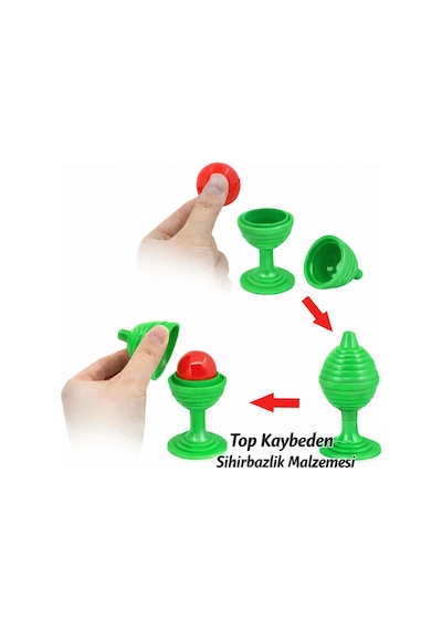 Yeşil Renk Sihirli Kupa Top Kaybetme Oyunu 7 Cm