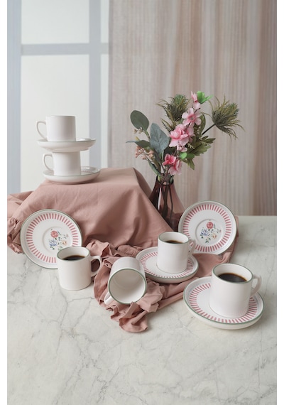 Keramika Rose Line Nordic Kahve Takımı 12 Parça 6 Kişilik 22910