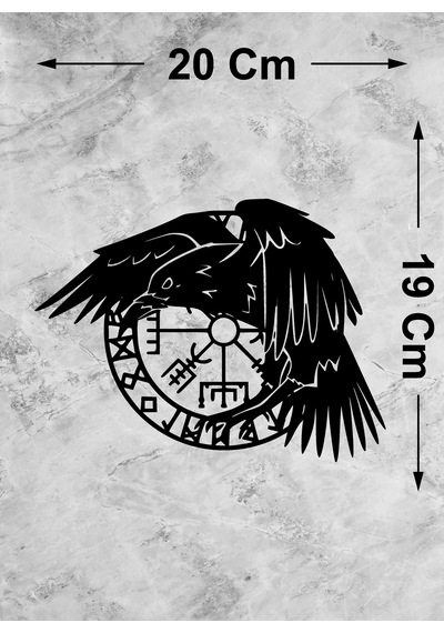 Viking Kuzgun Pusulası - Araba Oto Motosiklet Karavan Cam Sticker - 00287 20x19 Cm