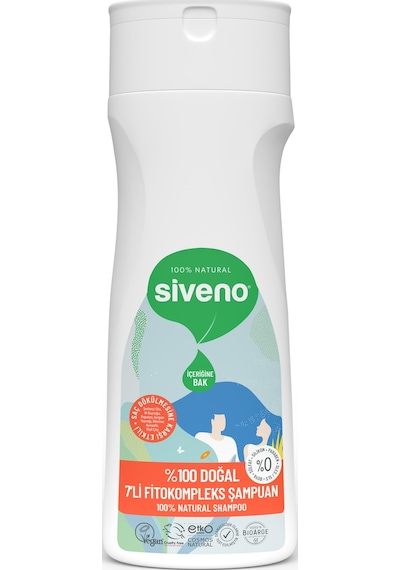 Siveno %100 Doğal Fitokompleks Şampuan 7 Değerli Bitki Yoğun Saç Dökülme Karşıtı Besleyici Dolgunlaştırıcı 300 ML
