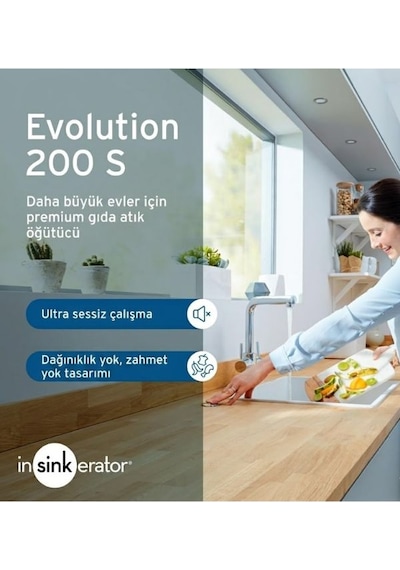 Insinkerator Evolution 200 S Çöp Öğütücü Paslanmaz Çelik Öğütme Sistemi Kırmızı