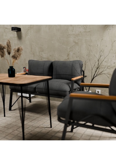 Mb Garden Furnıture Simetri Model, Balkon, Bahçe, Cafe, Metal Koltuk Takımı 2 1 1 Masalı Antrasit Mb Garden Furnıture Simetri Model, Balkon, Bahçe, Cafe, Metal Koltuk Takımı 2 1 1 Masalı Antrasit