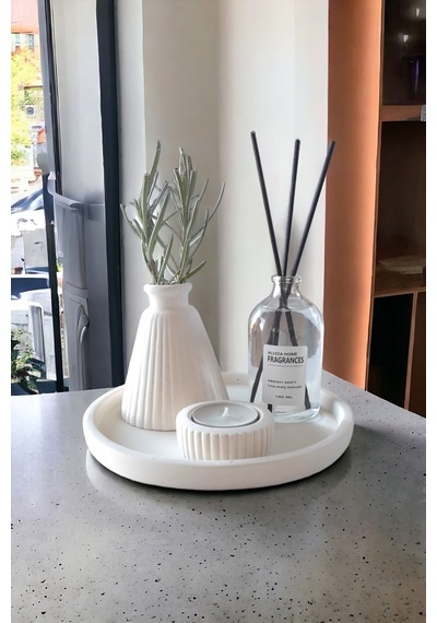 Dekoratif Minyatür Konik Vazo 100 Ml Fresh Oda Kokusu Set Tealight Mum Dahil Değildir