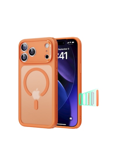 Esr Apple Uyumlu iPhone 17 Pro Kamera Kontrollü Manyetik Hibrit Kılıf Turuncu