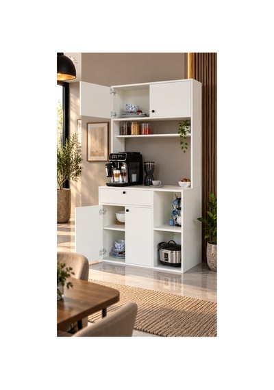 Nisan Kahve Köşesi Çekmeceli Çok Amaçlı Mutfak Dolabı Beyaz - 906150037 Beyaz Nisan Kahve Köşesi Çekmeceli Çok Amaçlı Mutfak Dolabı Beyaz - 906150037 Beyaz
