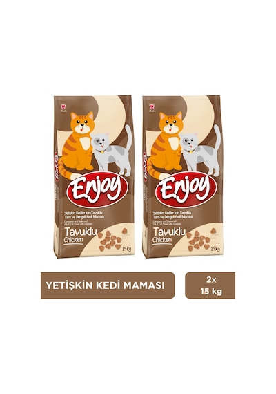 Enjoy Tavuklu Yetişkin Kedi Maması 2 x 15 KG