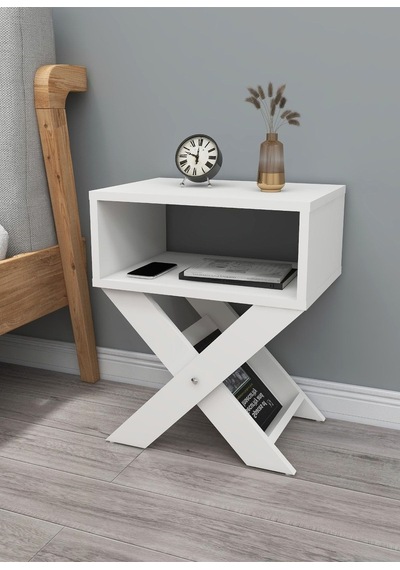 Enda Home X Çalışma Odası Seti Çalışma Masası Kitaplık Komodin Beyaz Çalışma Masası Kitaplık Seti Beyaz
