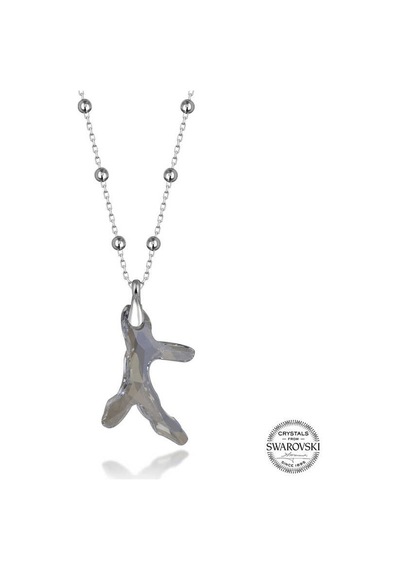 Gumush   Swarovski Crystal Taşlı Top Zincir Mercan Gümüş Kadın Kolye