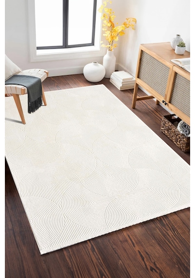 Enti Akik 8612 Krem Halı Kilim Salon Mutfak Kesme Yolluk Dokuma Krem