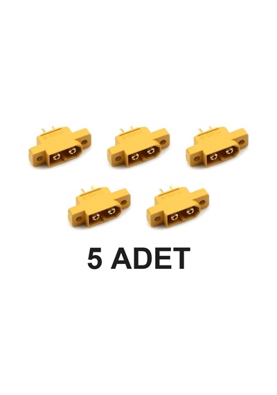 5 Adet Xt60 Panel Montaj Tip Erkek Konnektör Lityum Lipo Pil Akü Batarya Bağlantı Konnektörü Rc Esc Motor Drone Model