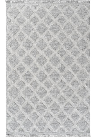 Çam Halı Enti Halı Togo 7505 Gri Geometrik Desenli Makine Halısı