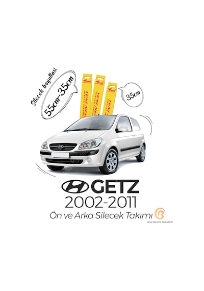 Hyundai Getz Ön Arka Silecek Seti 2002 - 2011 İnwells
