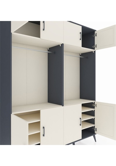 Hyperion Gardrop 10 Raflı 8 Kapaklı 2 Askılı 176x44x221 Antrasit-aytaşı Aytaşı Hyperion Gardrop 10 Raflı 8 Kapaklı 2 Askılı 176x44x221 Antrasit-aytaşı Aytaşı