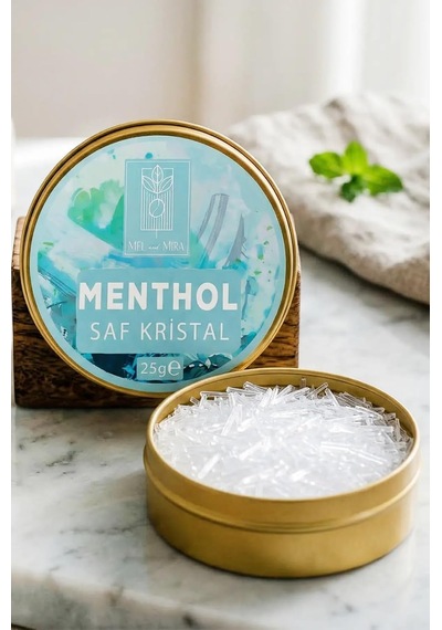 Saf Kristal Mentol, Buhar Banyosu, Sauna Ve Hamam İçin, Katkısız Ve Doğal, 25g