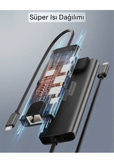 Lemorele 6'nın 1'i Type-c Pd 100w/ Hdmı 4k/rj45 1000mbps./usb 3.0 Hub Çoklayıcı Çoğaltıcı Adaptör Ce Lisanslı