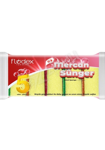 5 Adet Flodex Mercan Sünger 5'li