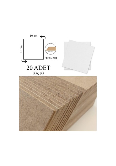 3 Mm 10x10 Mdf Plaka 10 Adet - Hobi, Maket, Ahşap El Sanatları İçin Uygun 10 Lu Paket Genel