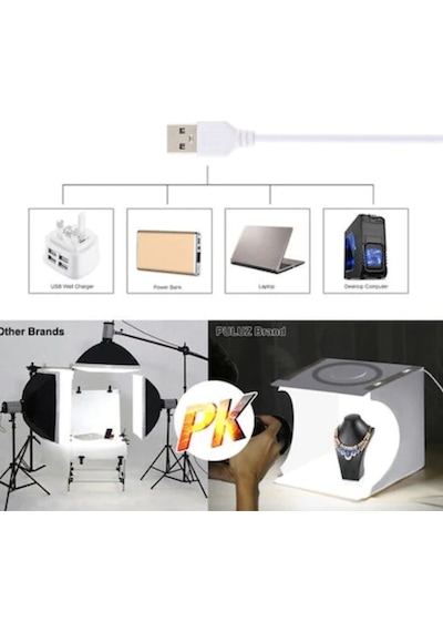Puluz 30 x 30 CM Photo Box Led Işıklı Katlanabilir Ürün Çekim Çadırı