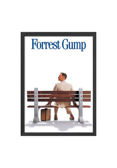 Forrest Gump Siyah Ahşap Çerçeveli Poster, Dekoratif Film Duvar Tablosu
