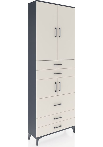 Arges Dolap 4 Raflı 5 Çekmeceli 4 Kapaklı 88x30x243 Antrasit-aytaşı Antrasit Arges Dolap 4 Raflı 5 Çekmeceli 4 Kapaklı 88x30x243 Antrasit-aytaşı Antrasit